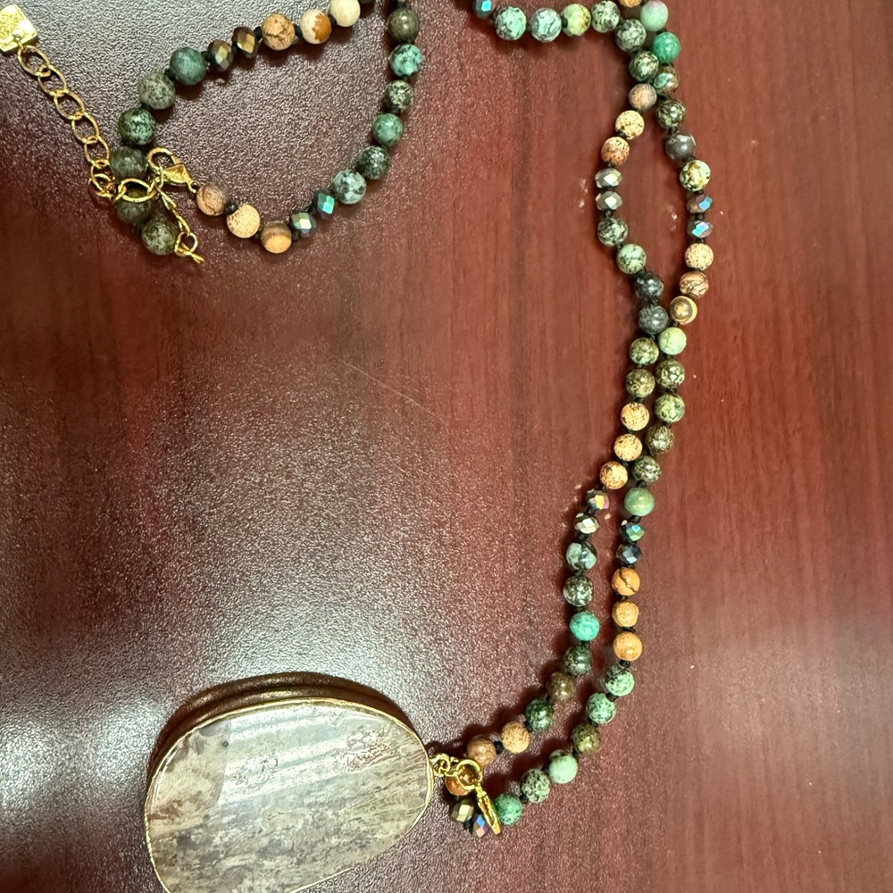 Park Lane “Forest” Multicolor Beaded Statement Necklace with removable Pendant